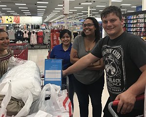 buckner volunteers helped youth aging out foster care buy items for dorms