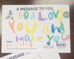 note from houston shoe drive